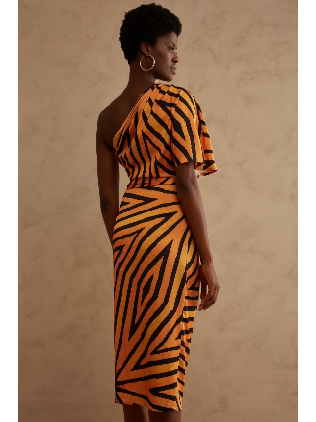 Twins one shoulder dress
