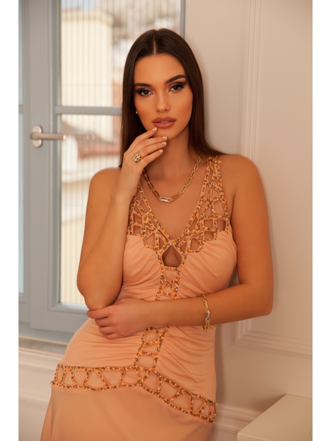 Mooire  embellished midi dress