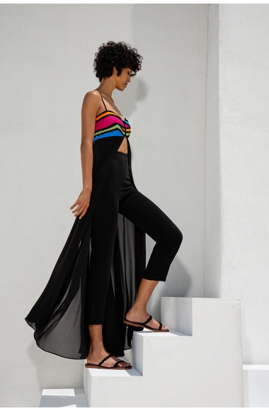 Twins black tunic with colorful details 