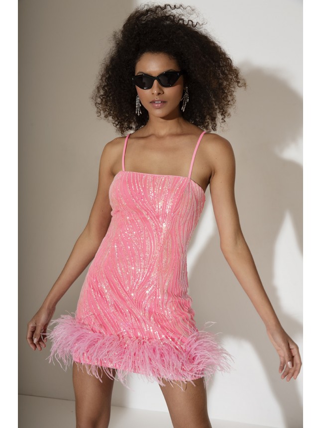 Allure Evening mini pink dress