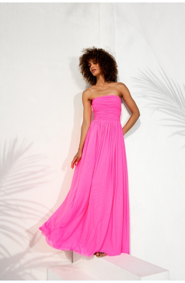 Twins Fantasy pink strapless tulle dress