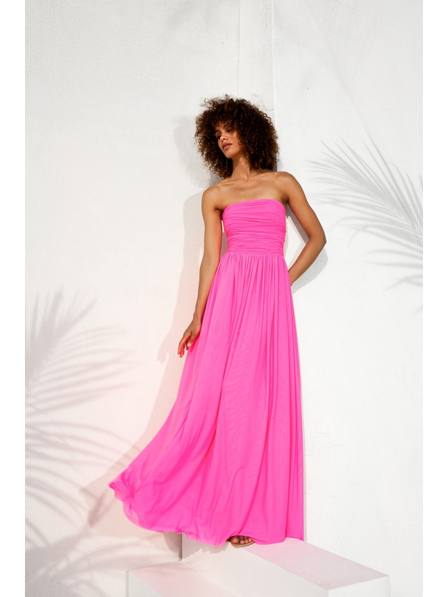 Twins Fantasy pink strapless tulle dress