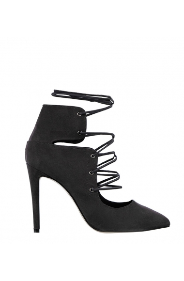 Sante black lace-up heels