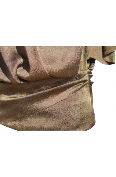 Anna Molinari bronze draped silk blouse
