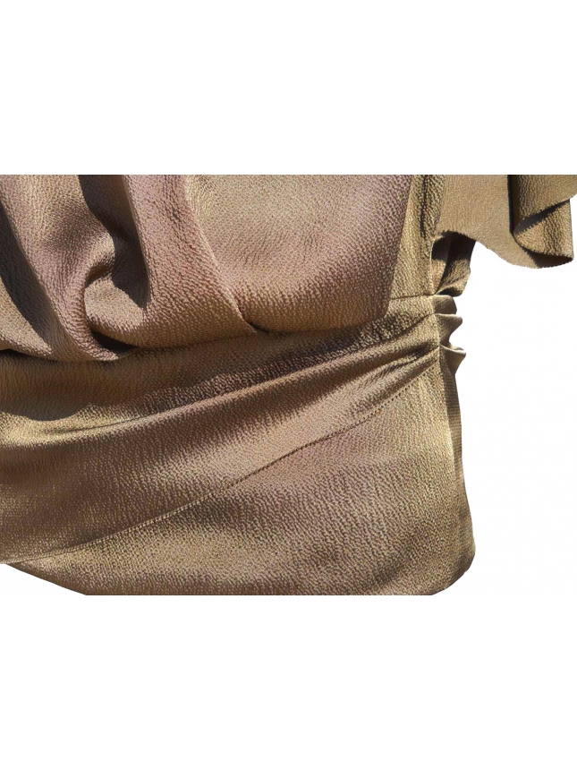 Anna Molinari bronze draped silk blouse